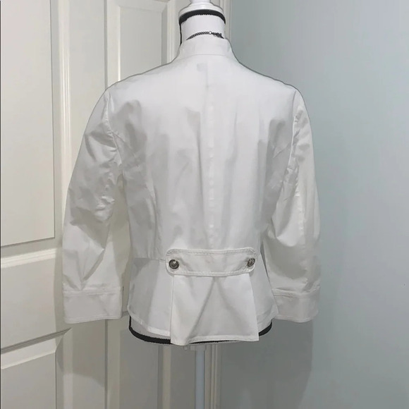 INC white Military Ruffled Jacket PL - Picture 5 of 6